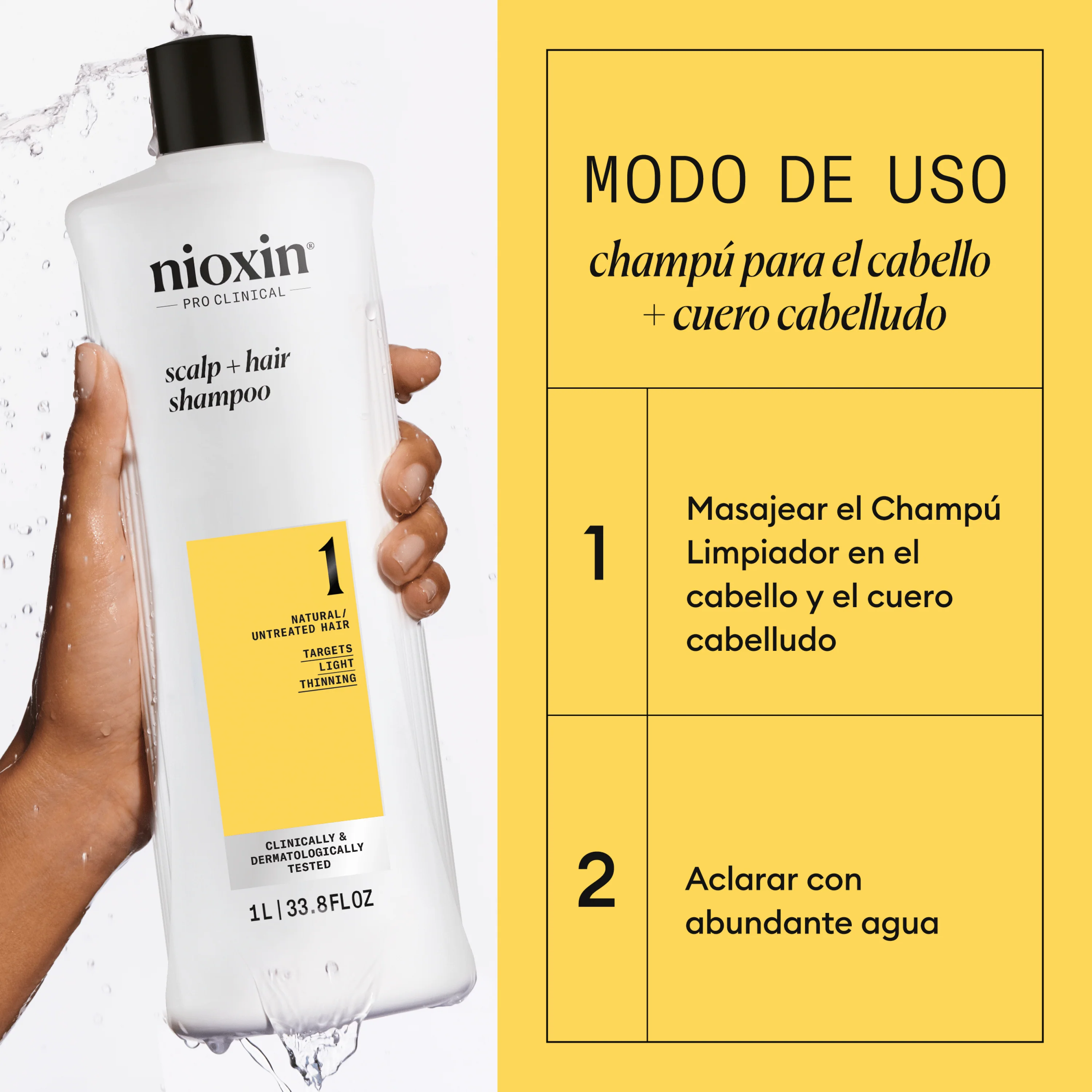 SYSTEM 1 CLEANSER Champú Step 1 Cabello Natural 1000ml - Image 5