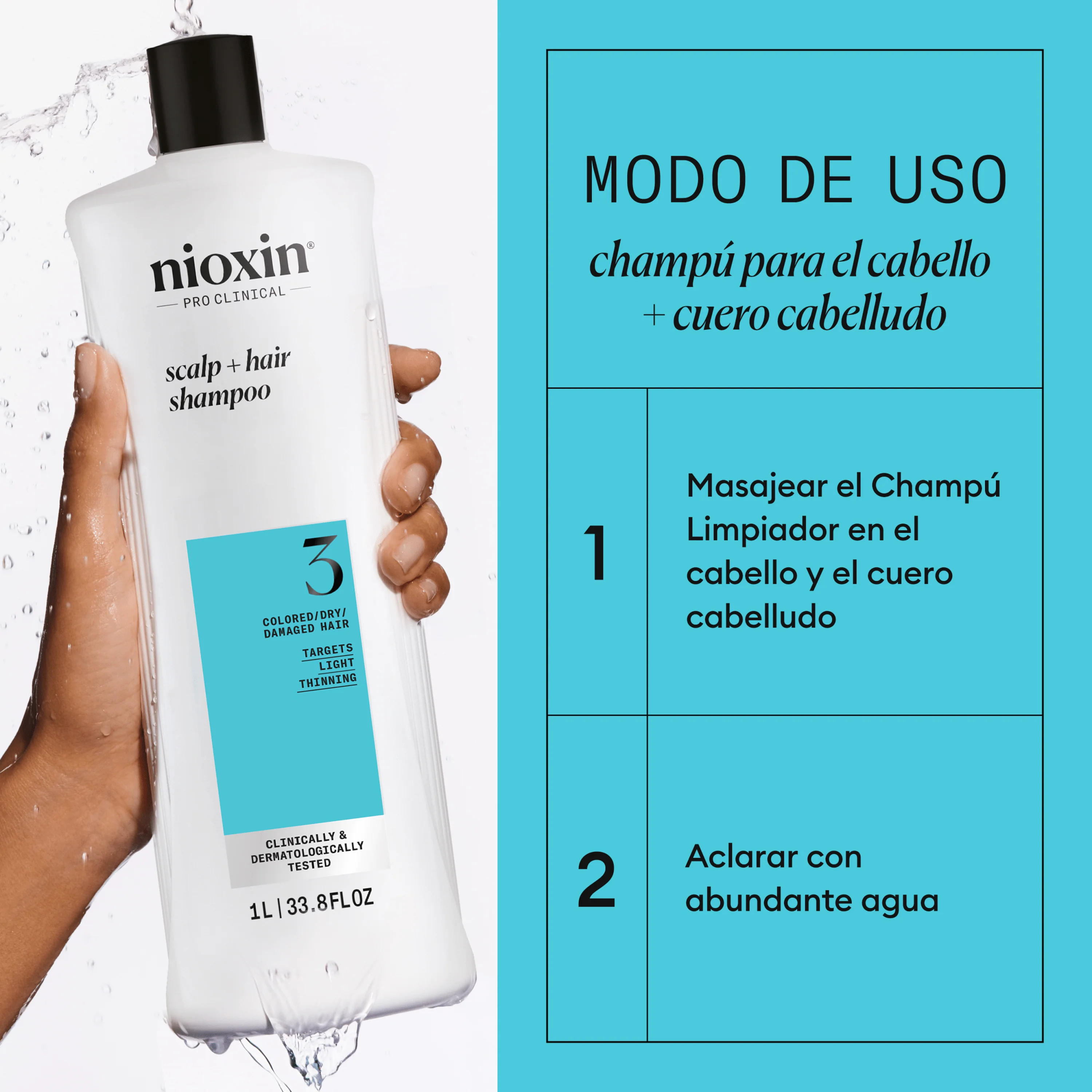SYSTEM 3 CLEANSER Champú Step 1 Cabello Teñido 1000ml - Image 6